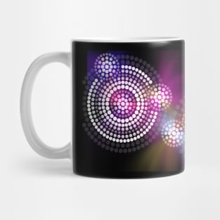 white dot painting on colored background Mug